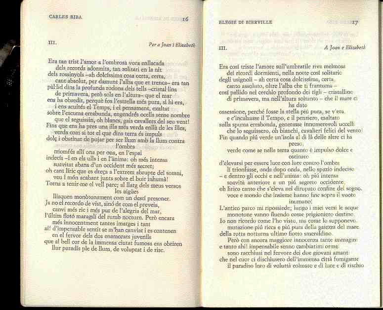 Terza Elegia, prima pagina
